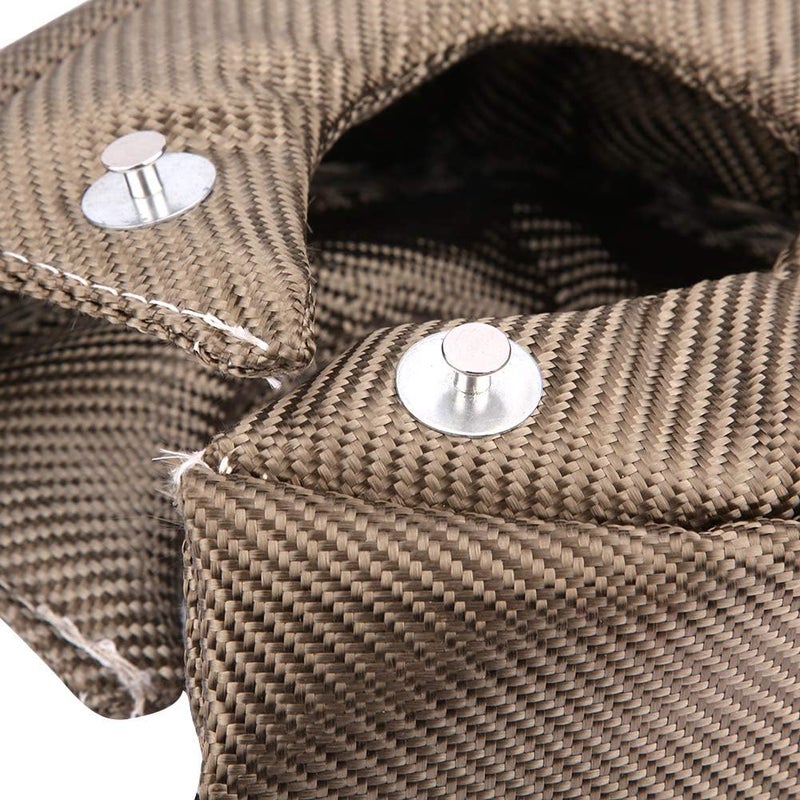 woobles Turbo Charger Cover, Titanium Turbo Blanket Heat Shield Cover Barrier Turbo Charger Cover Wrap With Fastener Springs for Turbochargers (T3) - Image 4